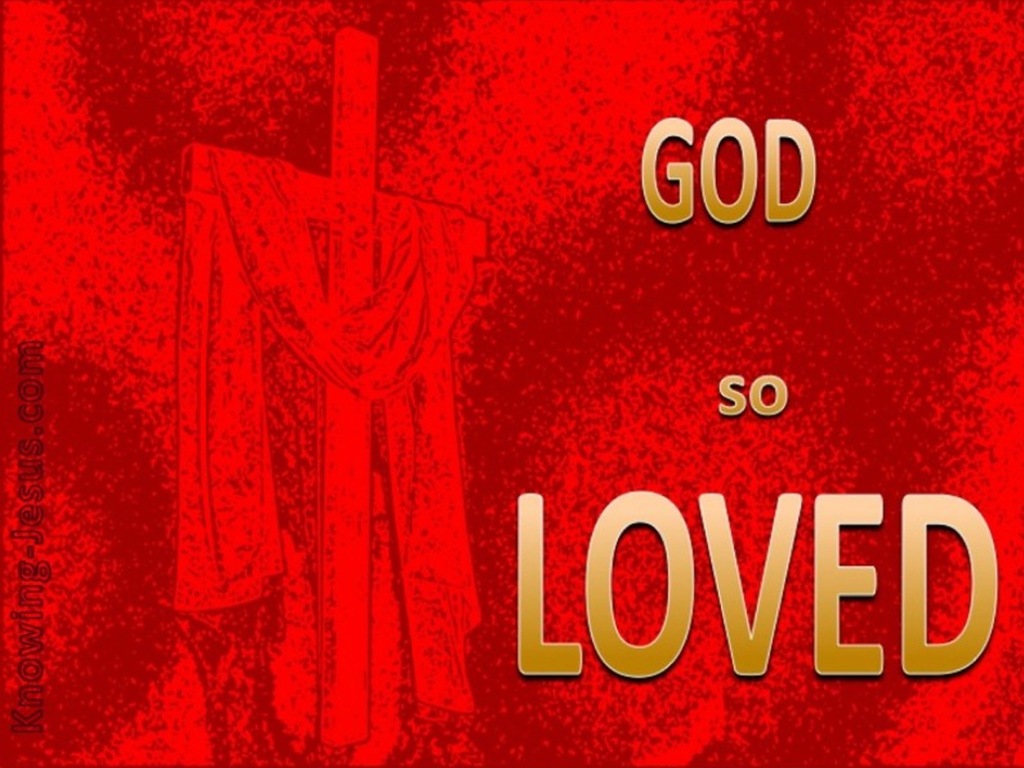 John 3:16 God So Loved (red)
